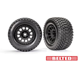 7862 Tires & wheels, assembled, glued XRT® Race black wheels, Gravix® belted tires