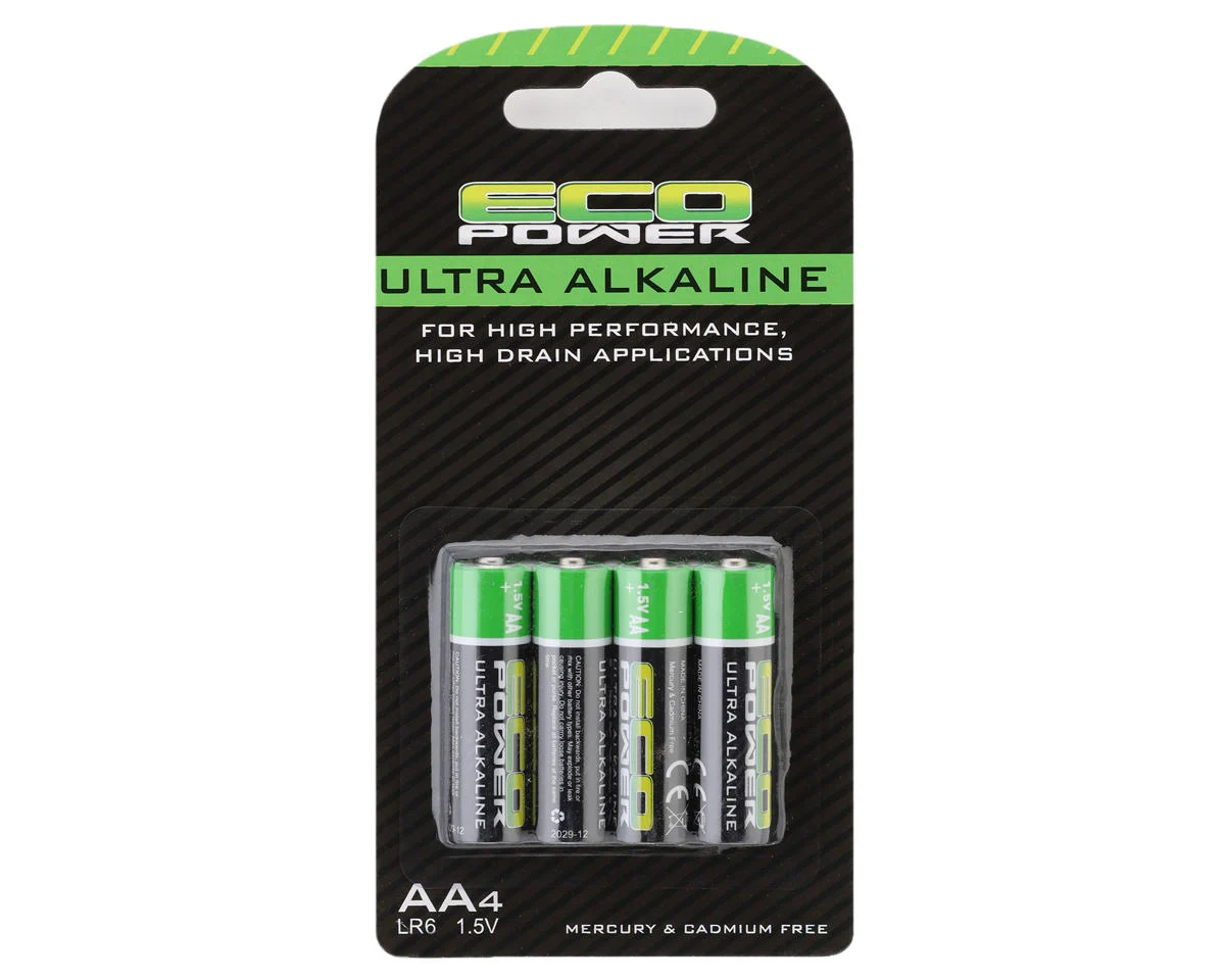 ECP-5061 EcoPower Ultra Alkaline AA Batteries (4) (Mercury & Cadmium Free)