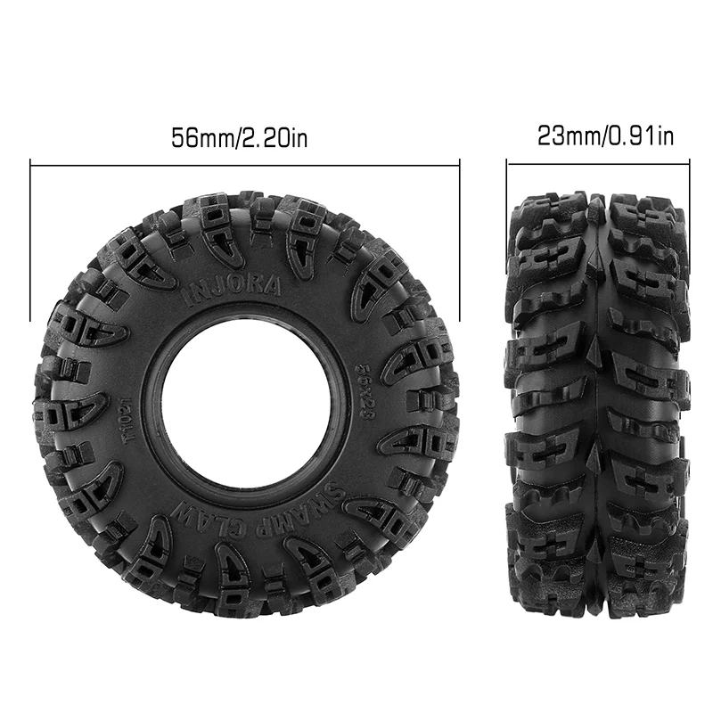 YQT-1021 INJORA 1.0" Swamp Claw M/T Tires (56mm/64mm) (T1021/T1019) (4)