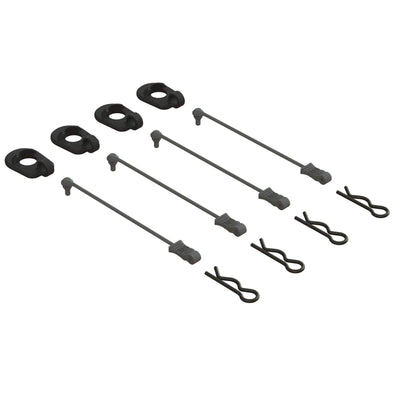 ARA390294 Body Clip Retainers 1/5 Scale (Black, 4)