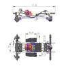 MEUS Racing SCX24 C10 Bronco Wrangler LCG Chassis TC4 Titanium Frame