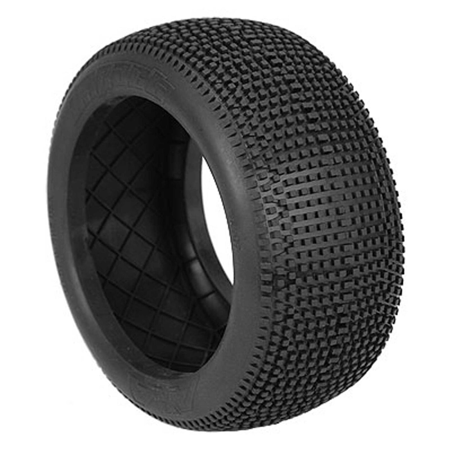 AKA14117ZR 1/8 EVO Impact Medium Long Wear Tires, Red Inserts (2): Truggy