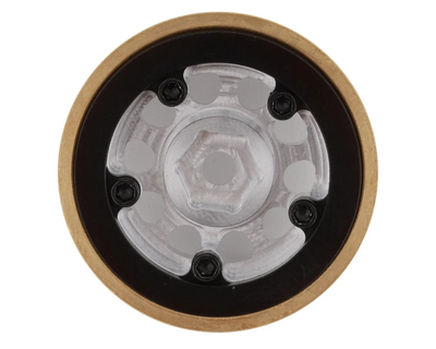SSD00464 SCX24 1.0” Aluminum / Brass D Hole Beadlock Wheels (Silver) (2) (24g)