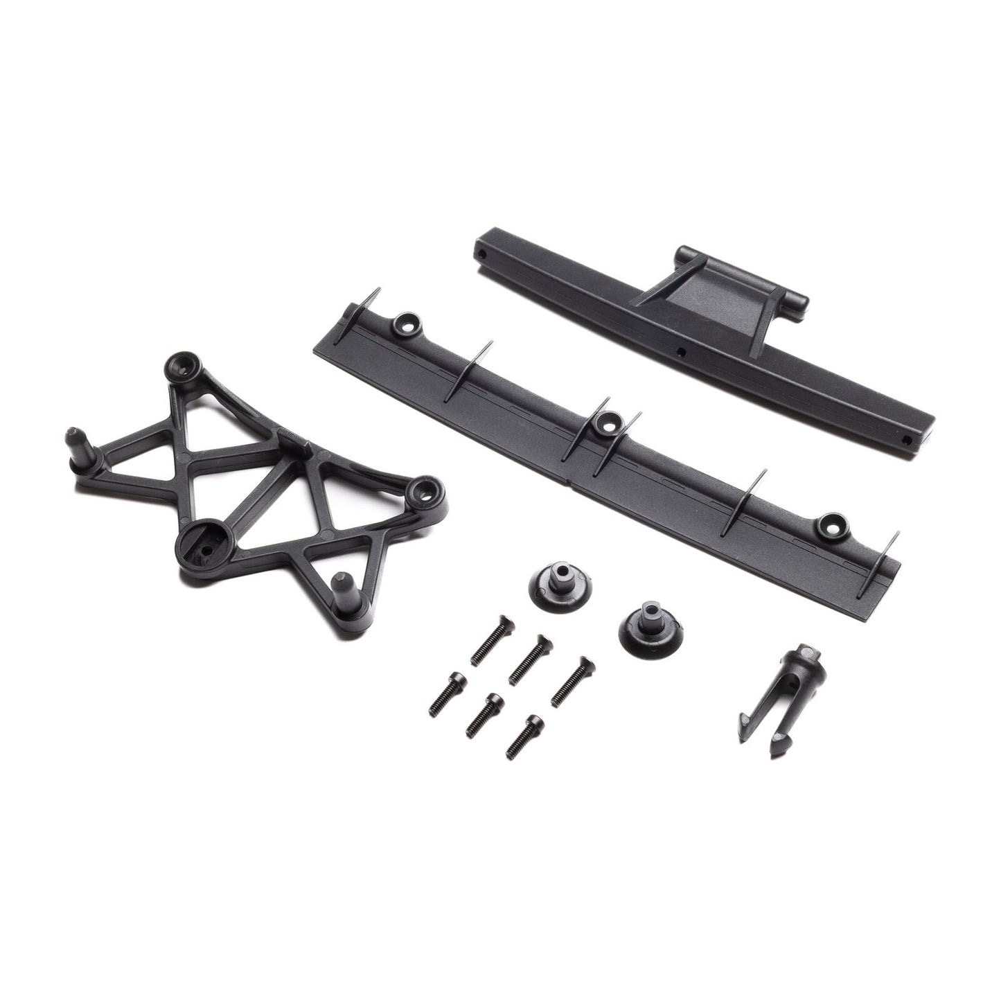 LOS-3781 Clipless Body Mount and Spoiler, Body: GROM Asphalt Late Model