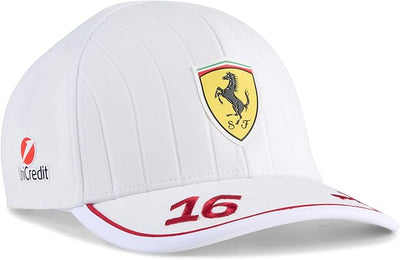 701233008 Scuderia Ferrari F1 2025 Charles Leclerc Miami GP Team Driver Hat - Puma White