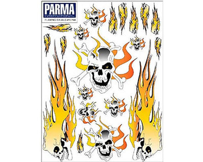 PAR10768 PSE Flaming Skulls Decal 6x8