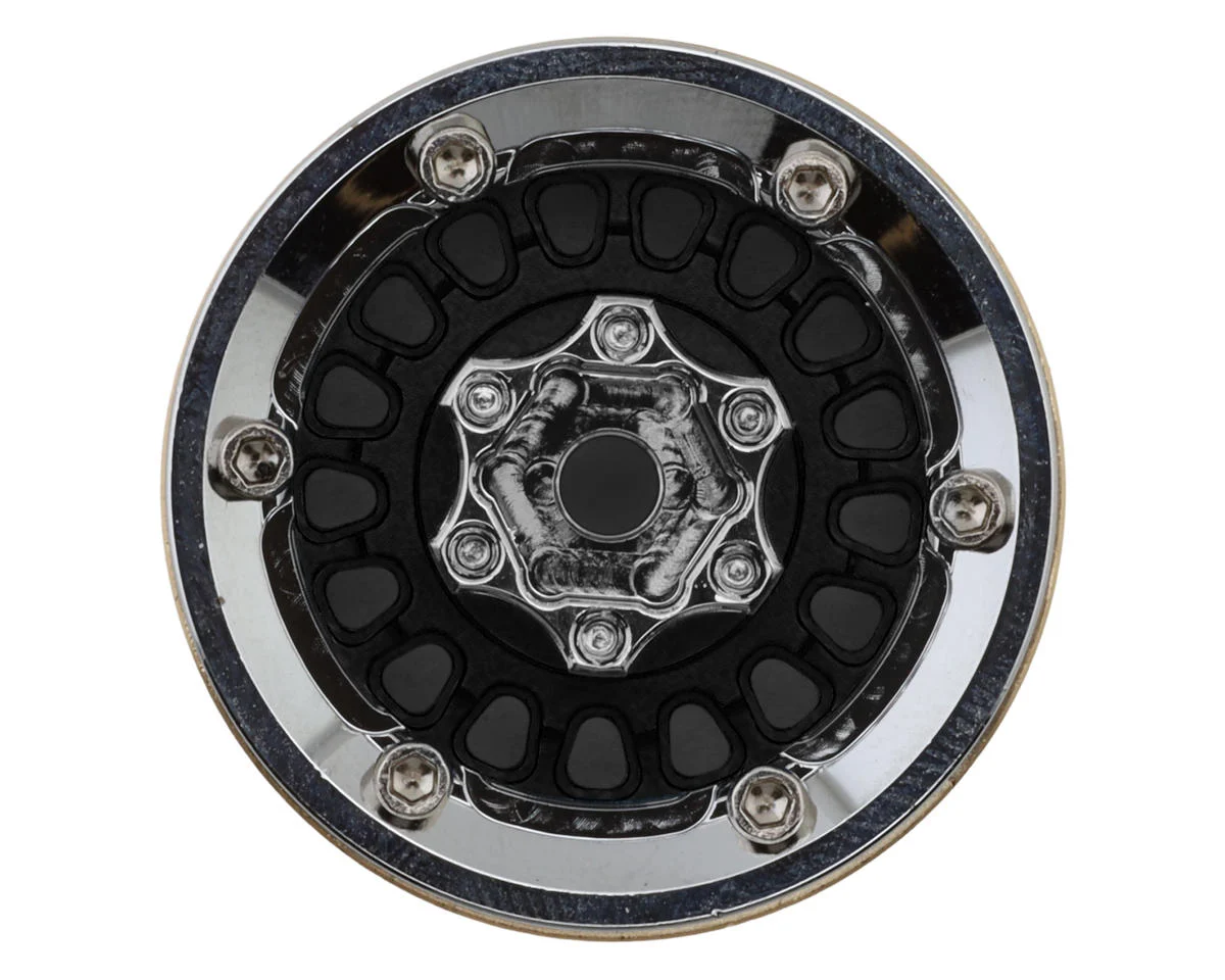 YQW-MW1016BK Injora 1.0" ModuWheel Brass & Aluminum Micro Crawler Beadlock Wheels (Black) (4) (21g ea) (-4.4mm Offset)