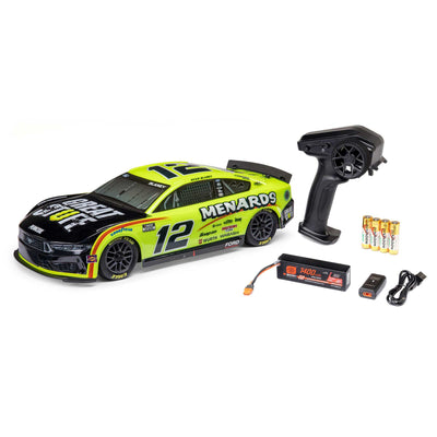 LOS1122412 1/12 AWD NASCAR RC Race Car RTR, Ryan Blaney #12 Menards 2024 Ford Mustang