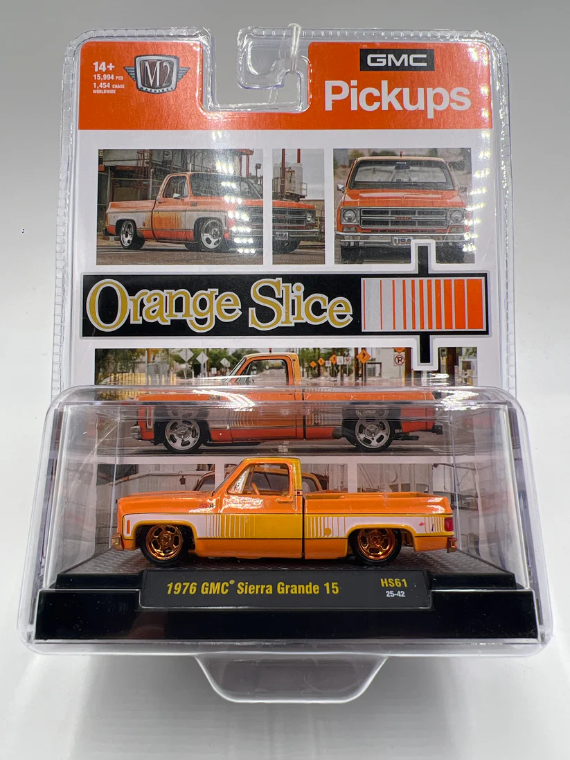 M2 Machines 31500-HS61 976 GMC Sierra Grande 15 “Orange Slice” !!!CHASE!!!