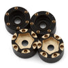 X004IO8O85 Treal Hobby Type D 1.0" Brass Beadlock Crawler Wheels (Black/Gold) (40g ea) (4)