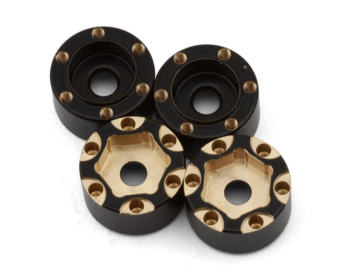 X004IO8O85 Treal Hobby Type D 1.0" Brass Beadlock Crawler Wheels (Black/Gold) (40g ea) (4)