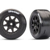 10875-BLK Black Rear Mini Rally Wheels w/ Slick Tires (Soft) (2)