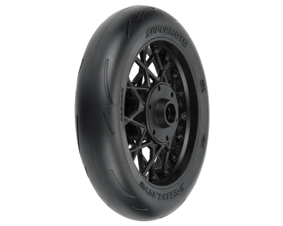 PRO1022210 1/4 Supermoto Motorcycle Front Tire Pre-Mounted (Black) (1) (S3)