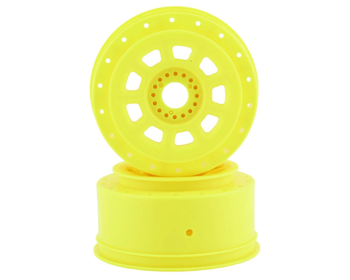 JCO3421Y 9-Shot Short Course Dirt Oval Wheels (2) (Yellow) w/17mm Hex