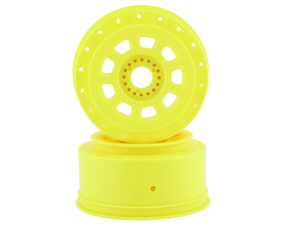 JCO3421Y 9-Shot Short Course Dirt Oval Wheels (2) (Yellow) w/17mm Hex