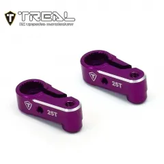 X003QXEFH3 TREAL Aluminum 7075 Servo Horn 25T Steering Servo Arm (2pcs) for 1/18 TRX4M-Purple