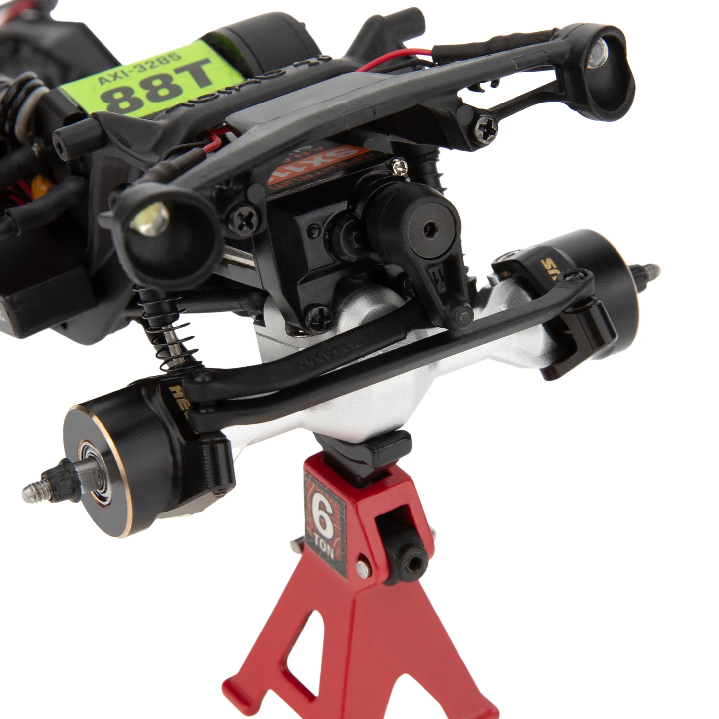 MEUS Racing SCX30 Axle Housing with Diff Covers and Steering Knuckles (Silver)