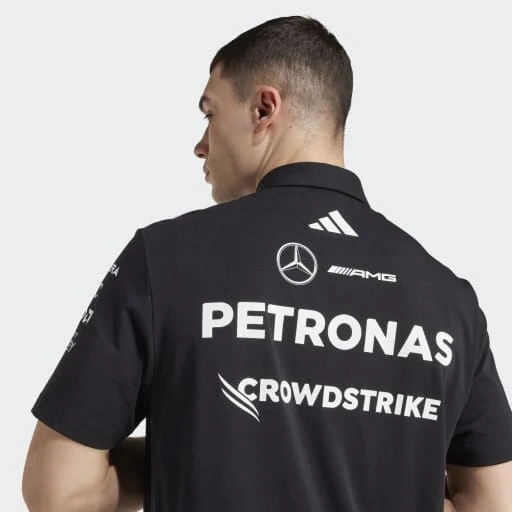 JW5391 Mercedes AMG Petronas Formula 1 2025 Men's Team Polo Shirt - Black -