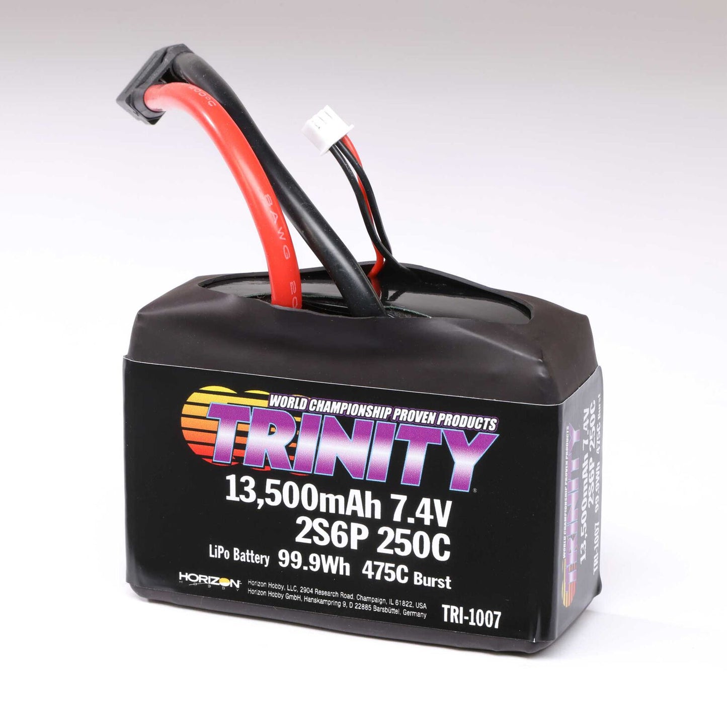 TRI1007 7.4V 13500mAh 2S6P 250C Drag Racing LiPo Battery, XT90