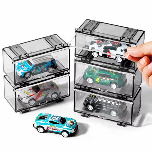 HotWheels 1/64 Car Model Storage Box Dustproof Acrylic Display Case-Smokey