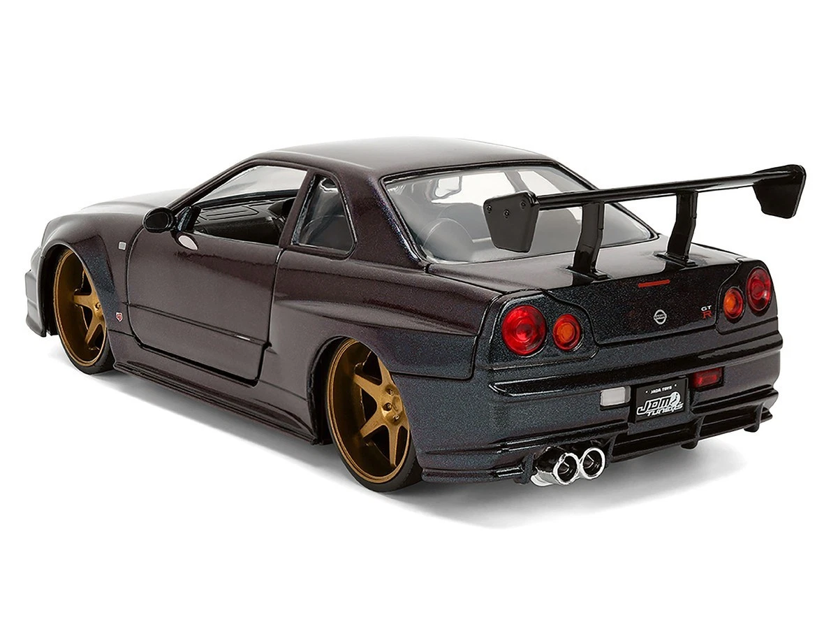Jada 38056 1:24 1999 Nissan Skyline GT-R (R34) – Dark Metallic Blue – JDM Tuners