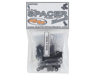 KNKSPVAR2 Team KNK Aluminum Spacer Variety Pack (Black) (60)