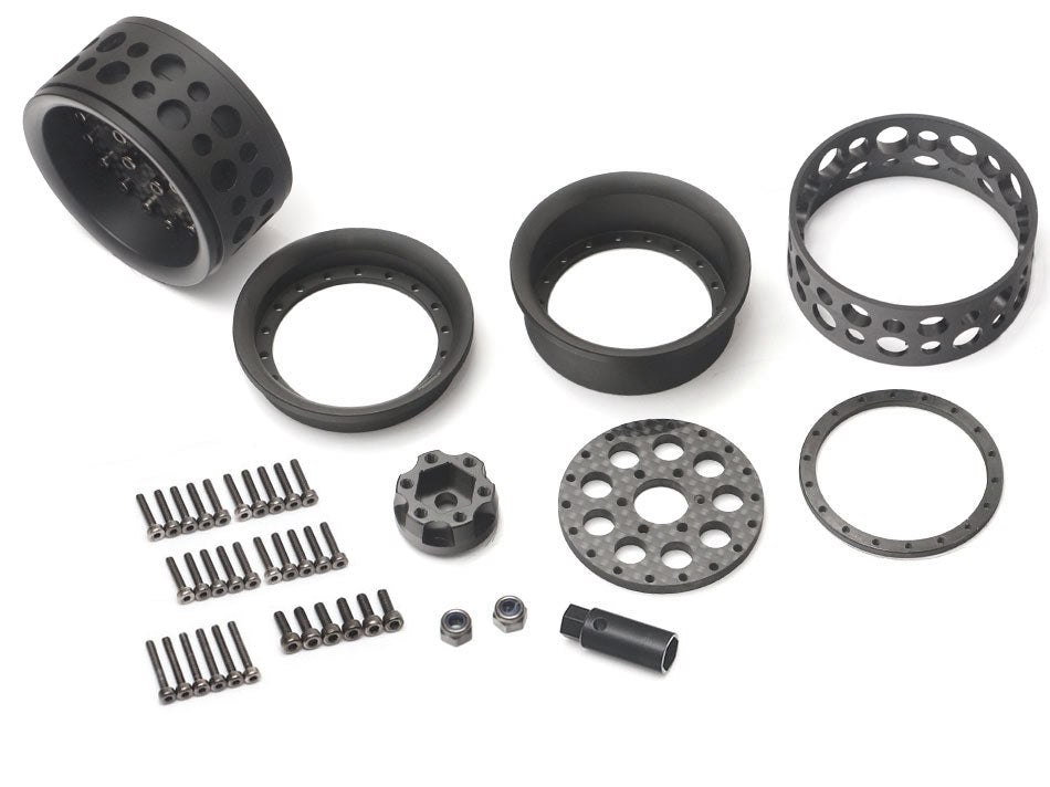 BRPB048BKCF ProBuild™ 1.9" Ultra Lightweight Performance CR6 Adjustable Offset Beadlock Wheels (2) Black/Carbon Fiber
