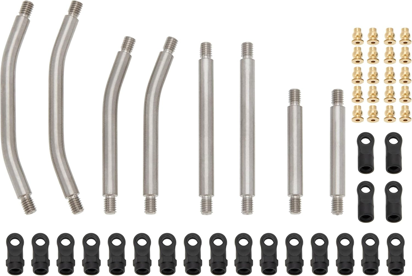 MEUS Racing SCX24 C10 Bronco Wrangler Double Bent Links High Clearance Chassis Links Set for Axial 1/24 RC Crawler (Titanium)