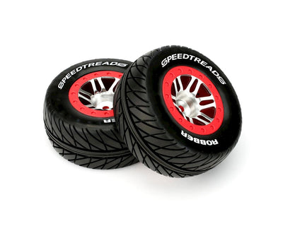 DTXC2943 SpeedTreads Robber Short Course Front Tires w/12mm Hex (Red) (2)