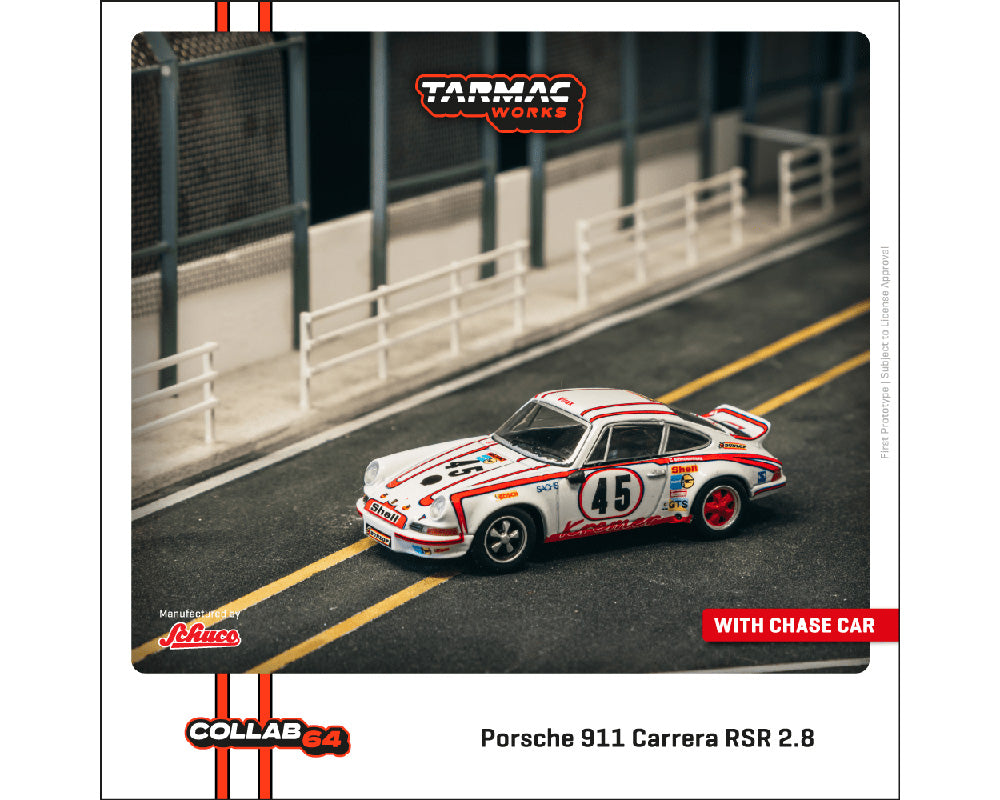 Tarmac Works T64S-023-73LM45 1:64 Porsche 911 Carrera RSR 2.8 24h Le Mans 1973 #45 Winner – Collab64
