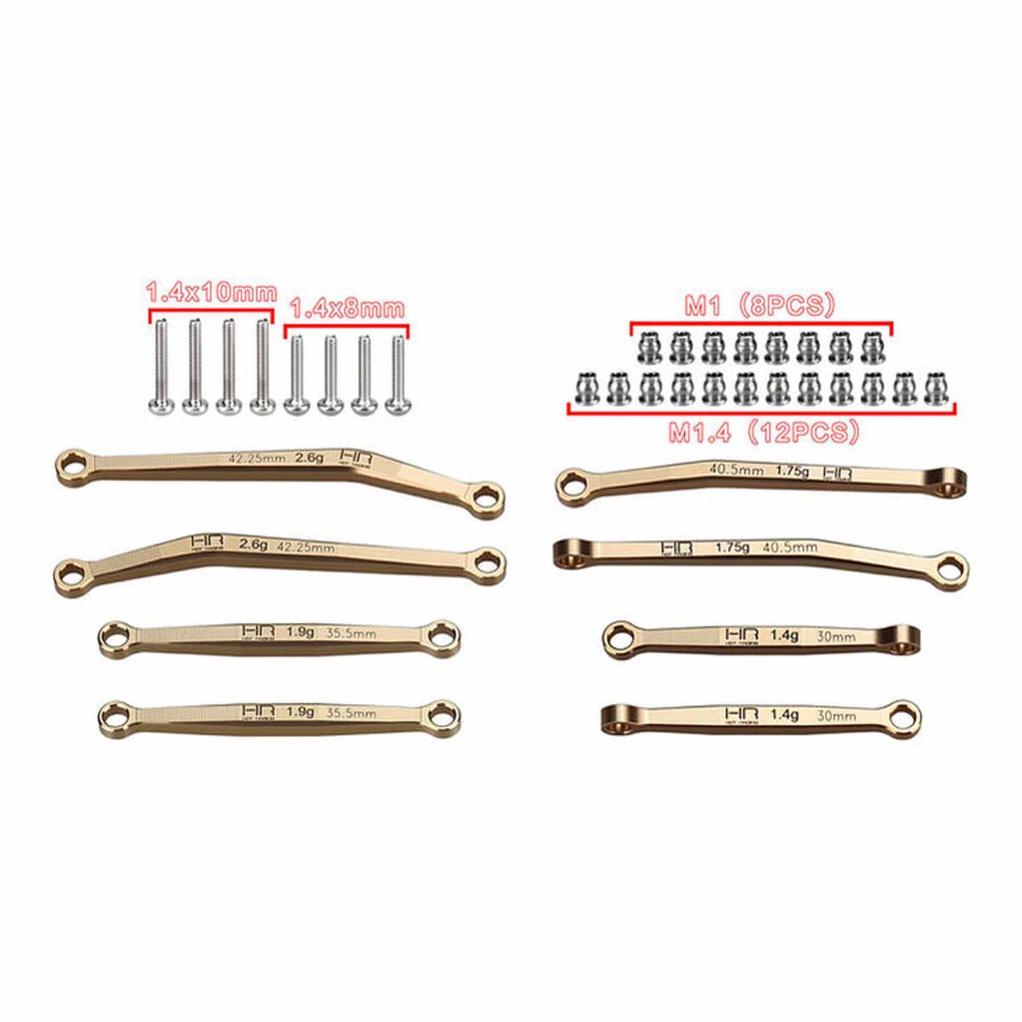 HRSXTY133H Brass No-Flex Link Set, 1/30 Axial SCX30
