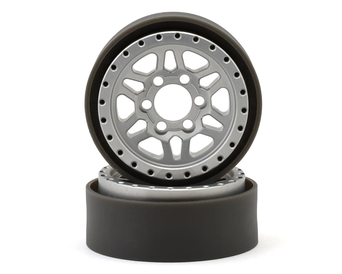 VPS08191 Vanquish Products Battle Born Kilo 1.9" Beadlock Crawler Wheels (Clear) (2)