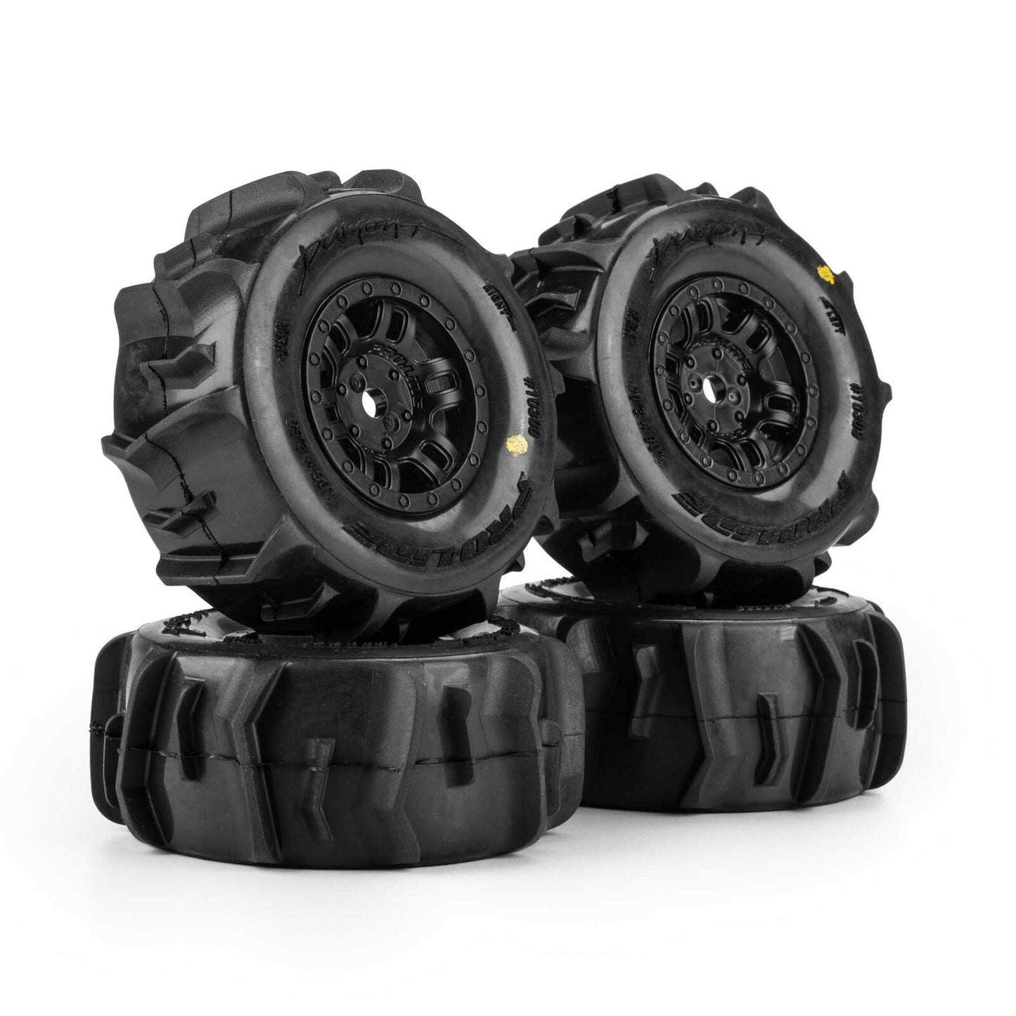 PRO1030911 Pro-Line Racing 1/16 Dumont Front/Rear Paddle Tires Mounted 12mm Black Split Six (4): ARRMA MOJAVE GROM 1/9 In Stock  Pro-Line Racing 1/16 Dumont Front/Rear Paddle Tires Mounted 12mm Black Split Six (4): ARRMA MOJAVE GROM