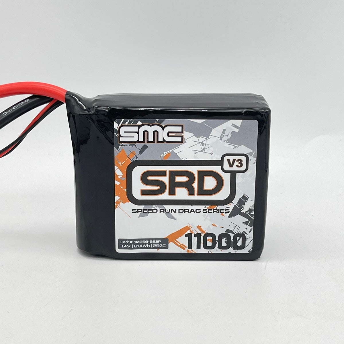 SMC110250-2S2P SRD-V3 7.4V 11000mAh 250C Square Softcase Drag Racing Pack - No Plug