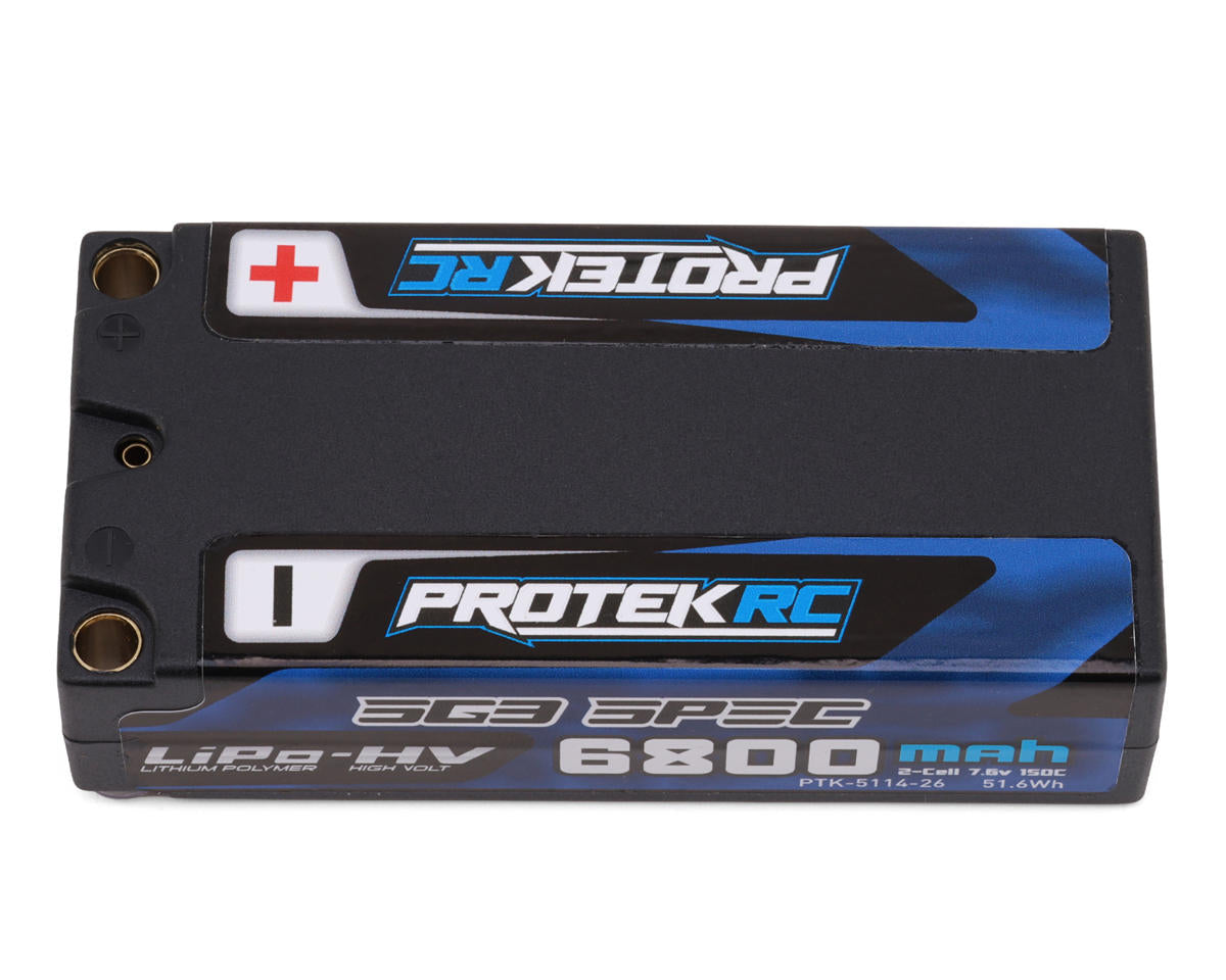 PTK-5114-26 ProTek RC 2S 150C Low IR SG3 HV Shorty LiPo Battery (7.6V/6800mAh) w/5mm Connectors (ROAR Approved)