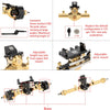 MEUS Racing Isokinetic 3-Section CVD Front and Rear Axles Maximum Steering Angle 52° Wider +5MM for Axial SCX24 (Electroplated Gold)