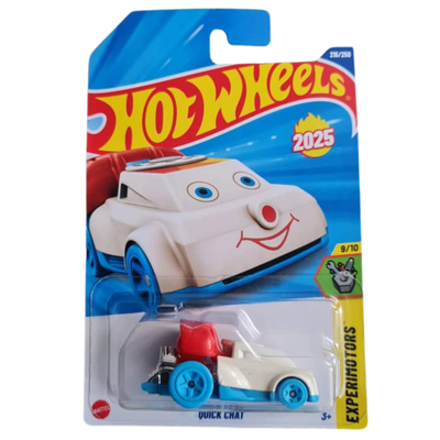Hot Wheels Quick Chat White Experimotors 2025 W/ HotWheel Protector