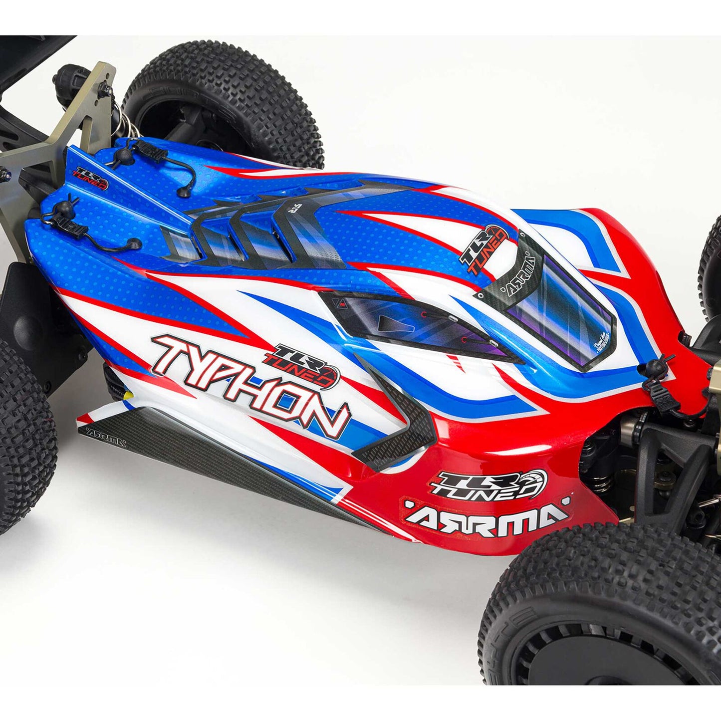 ARA8406 Arrma 1/8 TLR Tuned TYPHON 6S 4X4 BLX Buggy RTR, Red/Blue
