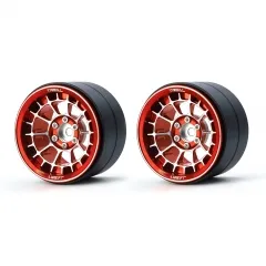 X002YF6DTH Treal Aluminium 2.2 Beadlock Wheels Rims(2)pcs Fit RC Crawler Mud Truck 2.2 Tires for Ryft Wraith RR10 -Type A-Red