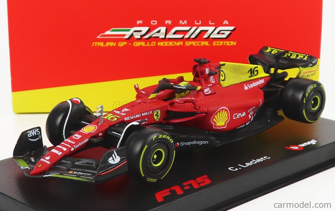 Burago 18-36832 1:43 F1-75 Ferrari 2022 Italian GP Monza C. Lecler #16