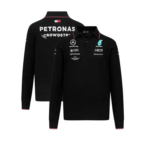 701224811 Mercedes AMG Petronas F1 2023 Team Knitted Long Sleeve Polo