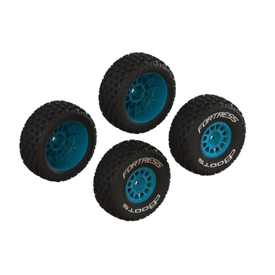 ARA-1571 dBoots 'FORTRESS' Tire Set Glued, Blue (2 Pairs)