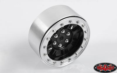 Z-W0195 Raceline Monster 2.2 Aluminum Beadlock Rock Crawler Wheels (4) (Black/Silver)