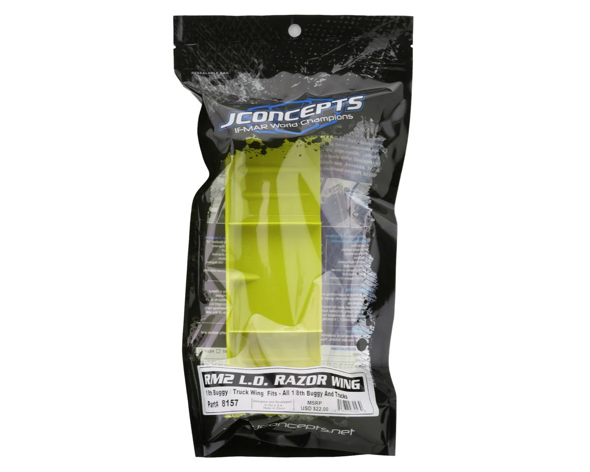 JCO5125Y JConcepts RM2 1/8th Razor L.D. Buggy/Truck Wing (Yellow)