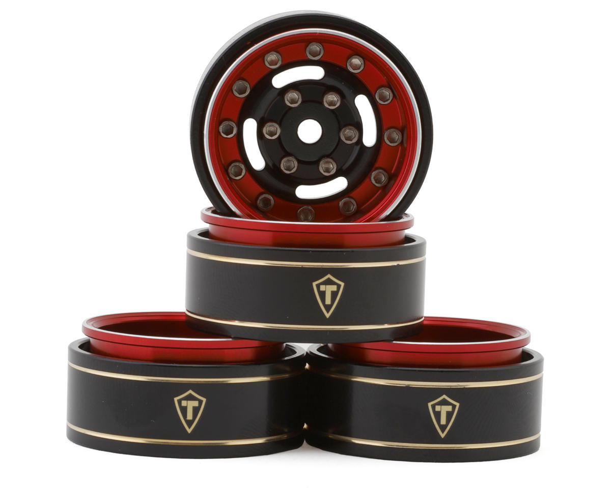TLHTSCX24-239 TREAL 1.0 Beadlock Wheels Deep Dish Rims (4P) Type F - Red