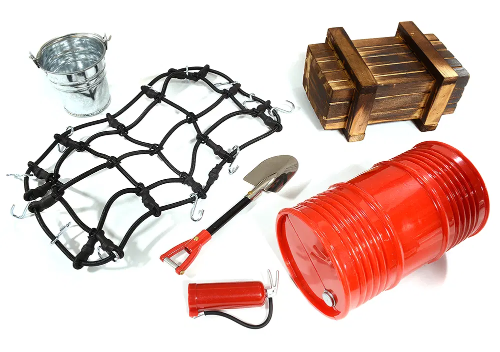 INTC29438BLACK Realistic Model 1/10 Scale Accessories Set for Off-Road Crawler