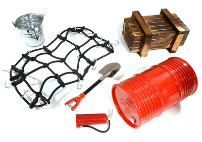 INTC29438BLACK Realistic Model 1/10 Scale Accessories Set for Off-Road Crawler