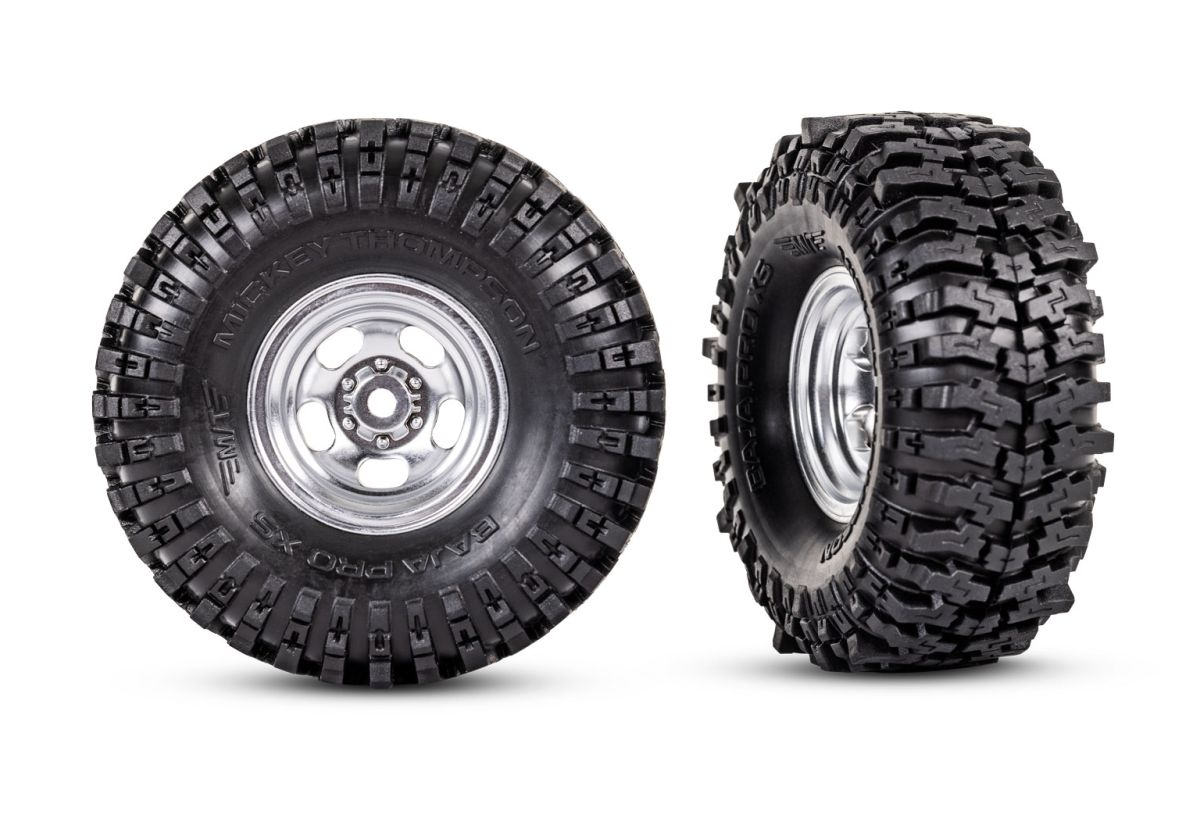 9872 TRX-4M 1" Satin Wheels W/ MT Baja Pro Tires (2)