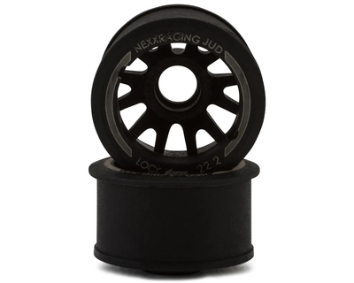 NX-USA-EVO-R+2 NEXX Racing Mini-Z "JUD" EVO Rear Threaded Side-Wall RWD Carbon-Fiber Rims (2mm Offset) (Black) (2)