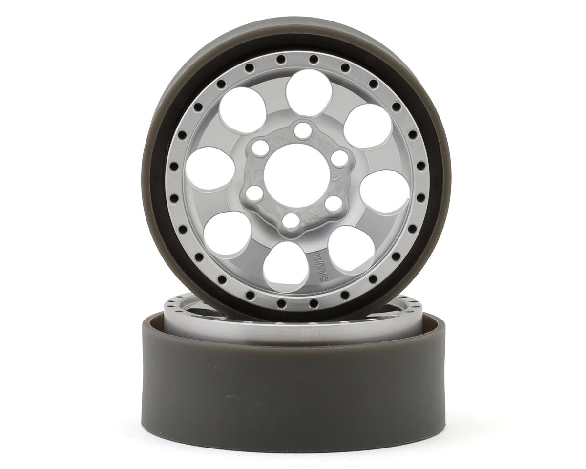 VPS08131 KMC KM237 Riot 1.9" Beadlock Crawler Wheels (Clear Anodized) (2)